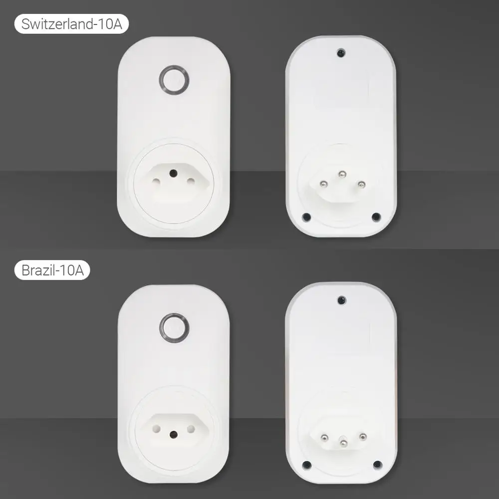 Умная розетка Tuya WIFI Smart Plug EU UK Swit AU BR FR JP Israel Ita ZA 10A~16A Пульт дистанционного