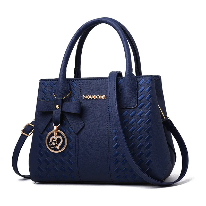 

Luxury Embroidery Handbag Women PU Leather Bow Shoulder Bag Tassel Top-handle Bag Large Capacity Crossbody Bag Tote