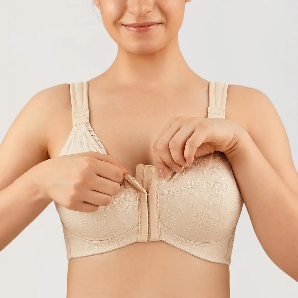 

Для женщин застежка спереди цветочный жаккардовые осанки Бюстгальтер X-shape форме, благодаря чему создается ощущение невесомости с задней По...