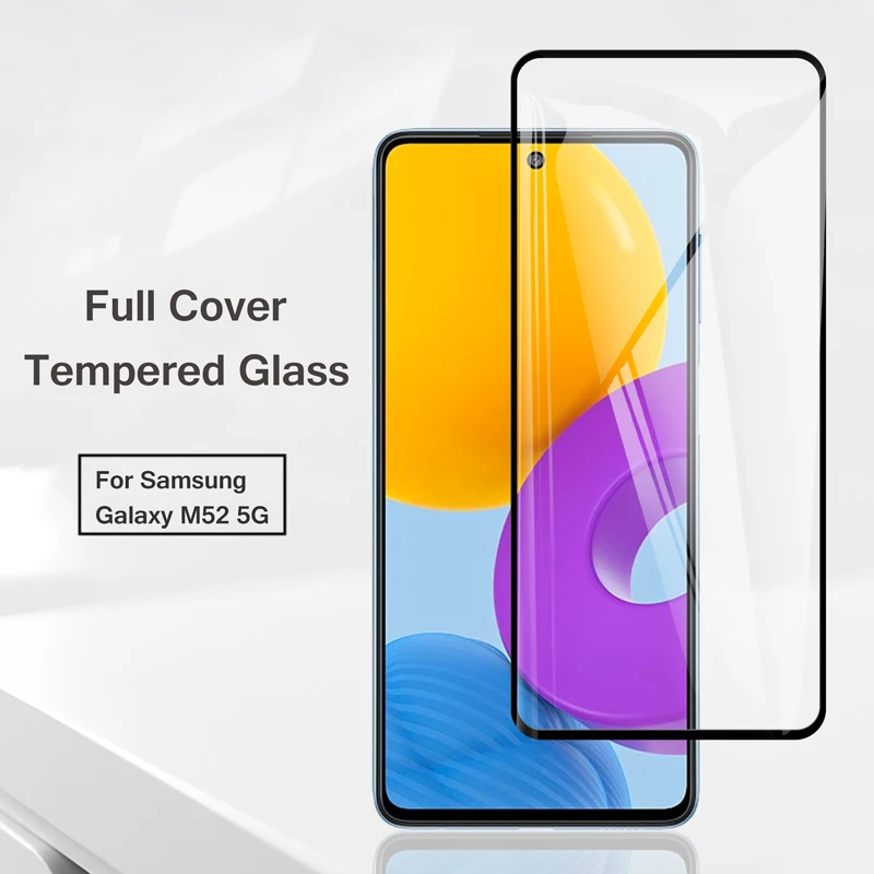 

Для Samsung Galaxy M52 5G 6,7 "Полное покрытие закаленное стекло Защита для экрана Взрывозащищенная защитная пленка
