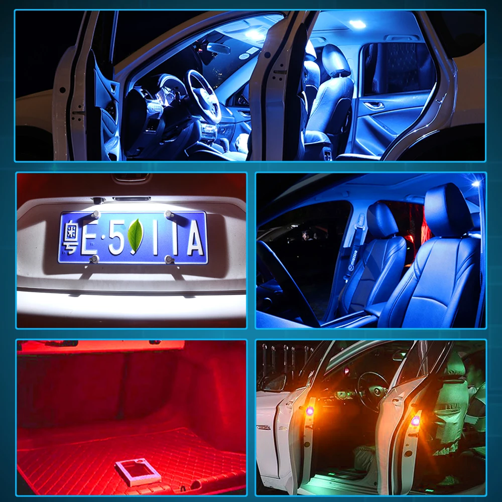 Красный светодиод W5W T10 автомобильные внутренние фары для Peugeot 407 206 307 207 308 3008 2008 406