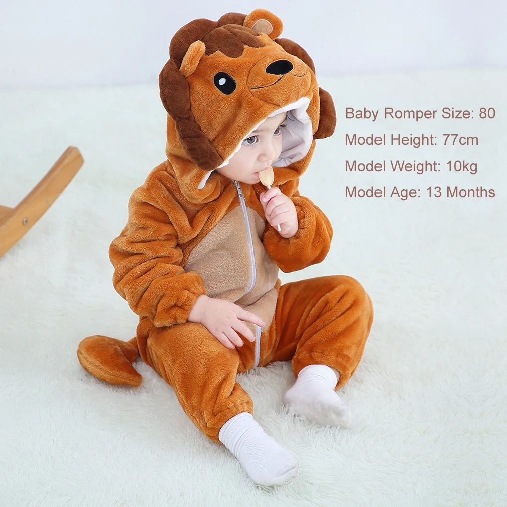 lion Детские пижамы; одежда для сна с героями мультфильмов; комбинезоны для девочек; детская одежда для сна; Детский комбинезон с изображением панды для мальчиков - Цвет: lion