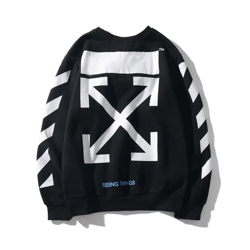 

Now off 19fw white basic red black sweater round neck arrow Unisex Plush couple