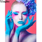 5D алмазная Картина Сексуальная красивая девушка макияж цветок вышивка крестом полный квадратный Круглый Алмаз Вышивка мозаика Стразы подарок