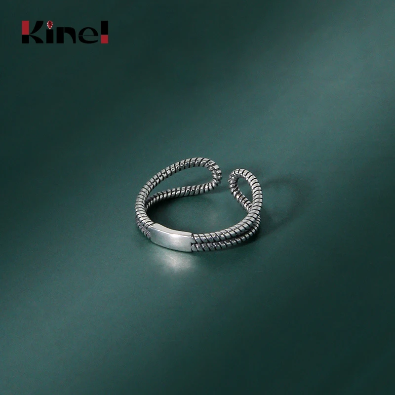 

Kinel Hot Sale 100% 925 Sterling Silver Vintage Old Finger Rings for Women Wedding Engagement Jewelry Gift