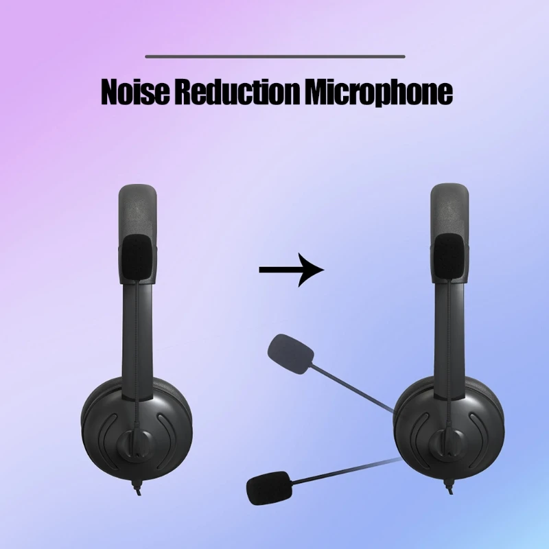 

Telephone Traffic Headset USB Noise Cancelling Headset Gaming Computer Learning Headphone Adjustable Microphone Volume