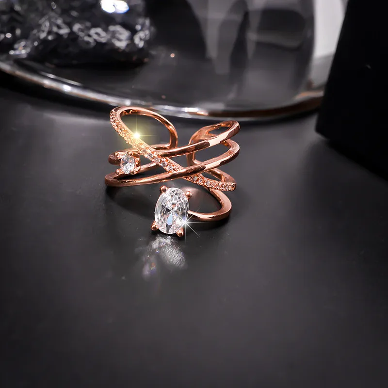 Женские кольца с фианитом регулируемые Стразы ювелирные изделия 2019|Кольца| |