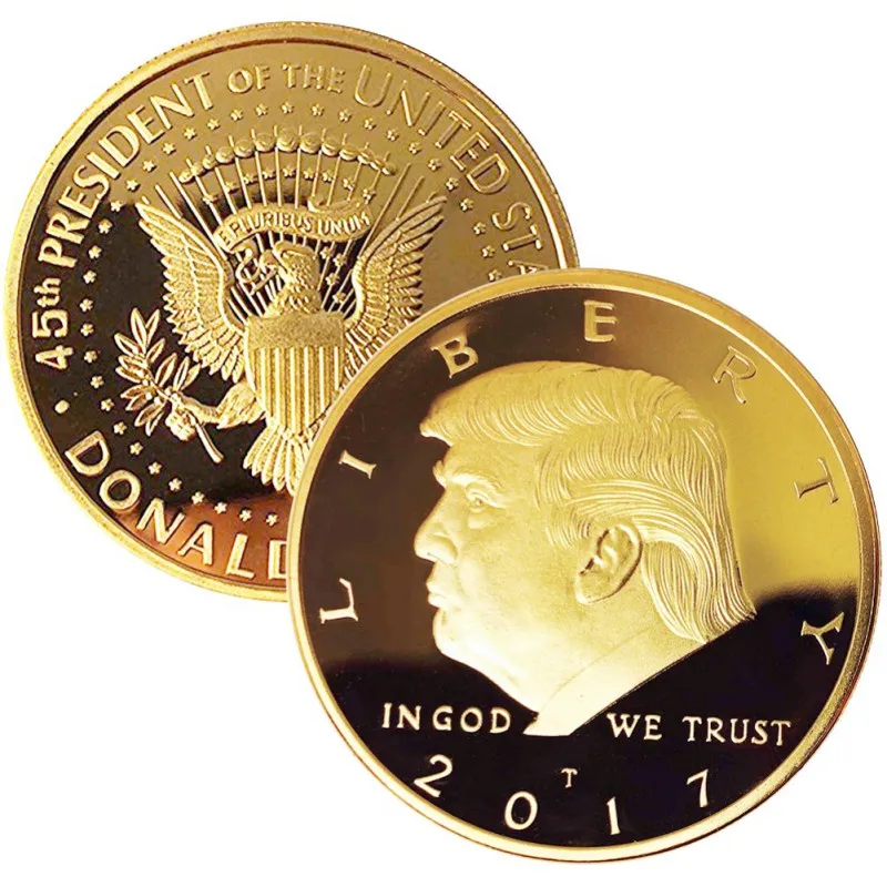 2017/2018 памятная монета 45th президент США Дональд Трамп позолоченные Коллекционные