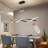 pendant light 2 light 80 cm modern creativity curl wave design adjustable aluminum linear pendant lamp for living dining room
