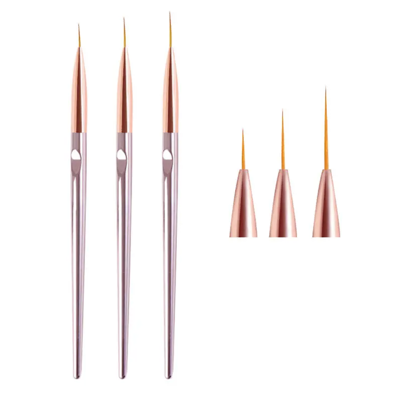 

3PCS/Set New Nail Brushl Art Line Painting Pen 3D Tips DIY Acrylic UV Gel Brushes Drawing Design Girl Manicure Painting Tool
