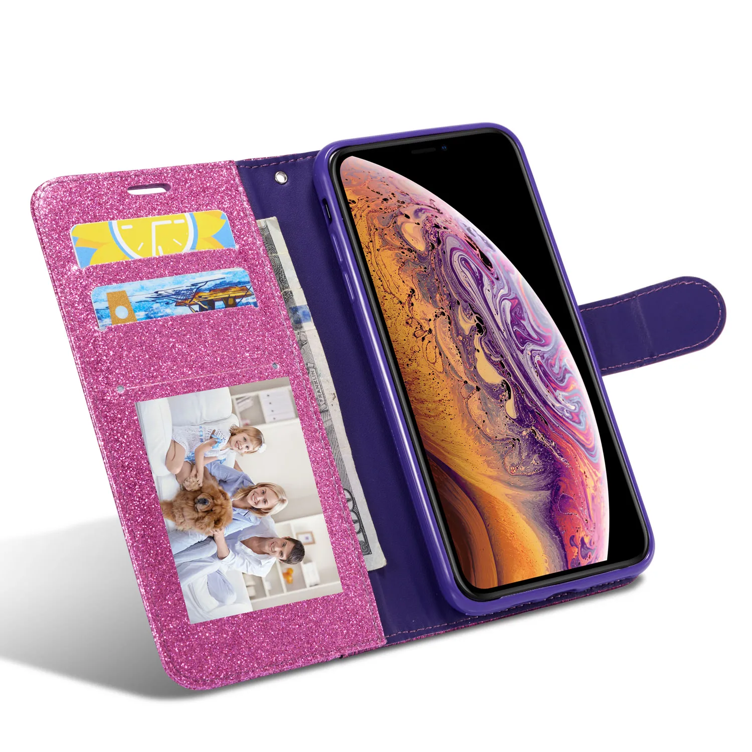 Блестящий Алмазный флип-чехол для iPhone 7 Plus 6 6S 8 11 Pro XS Max XR 8Plus 7 Plus iPhone11 кожаный бумажник-книжка блестящий чехол