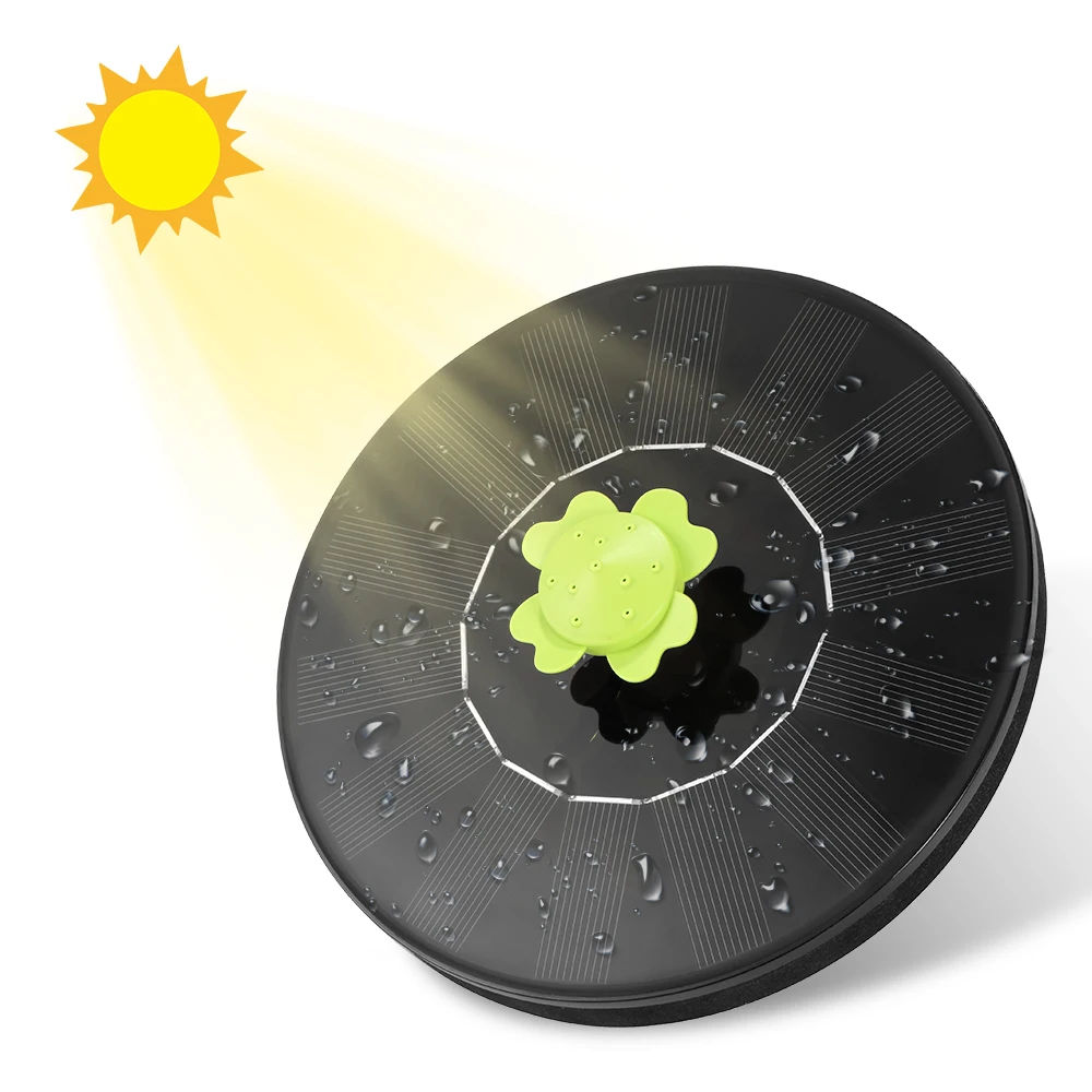 1.4W Solar Fountain Powered Pump Bird Bath With 5 Sprinkler Nozzles And 1 Transferring Head | Дом и сад