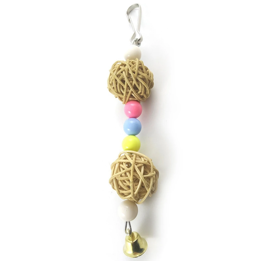 

Pet Parrots Toys Pet Swing Hanging Chewing Bite Ball Bell Toys for Bird Parrot Pet Standing Training Toys Pet Accessories