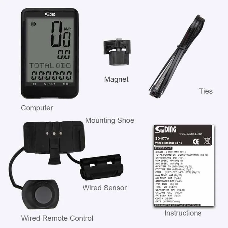 Беспроводной Велосипедный компьютер водонепроницаемый проводной 8 языков