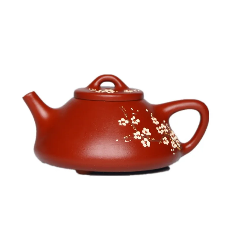 

Yixing purple clay pot gift raw Dahongpao hand painted plum blossom stone ladle pot tea set