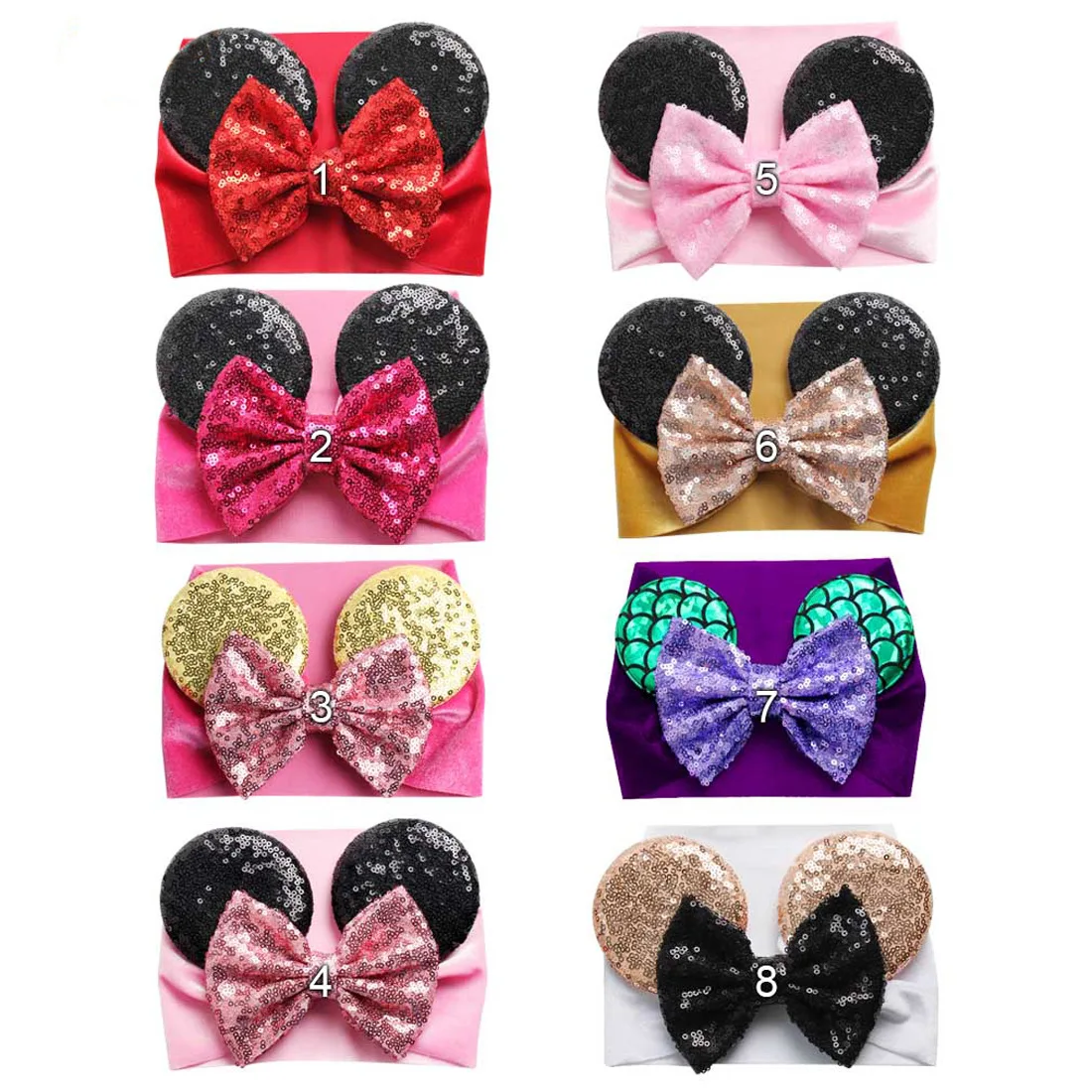 Детские кашемировые уши Микки головные уборы Вельветовая повязка для волос лук