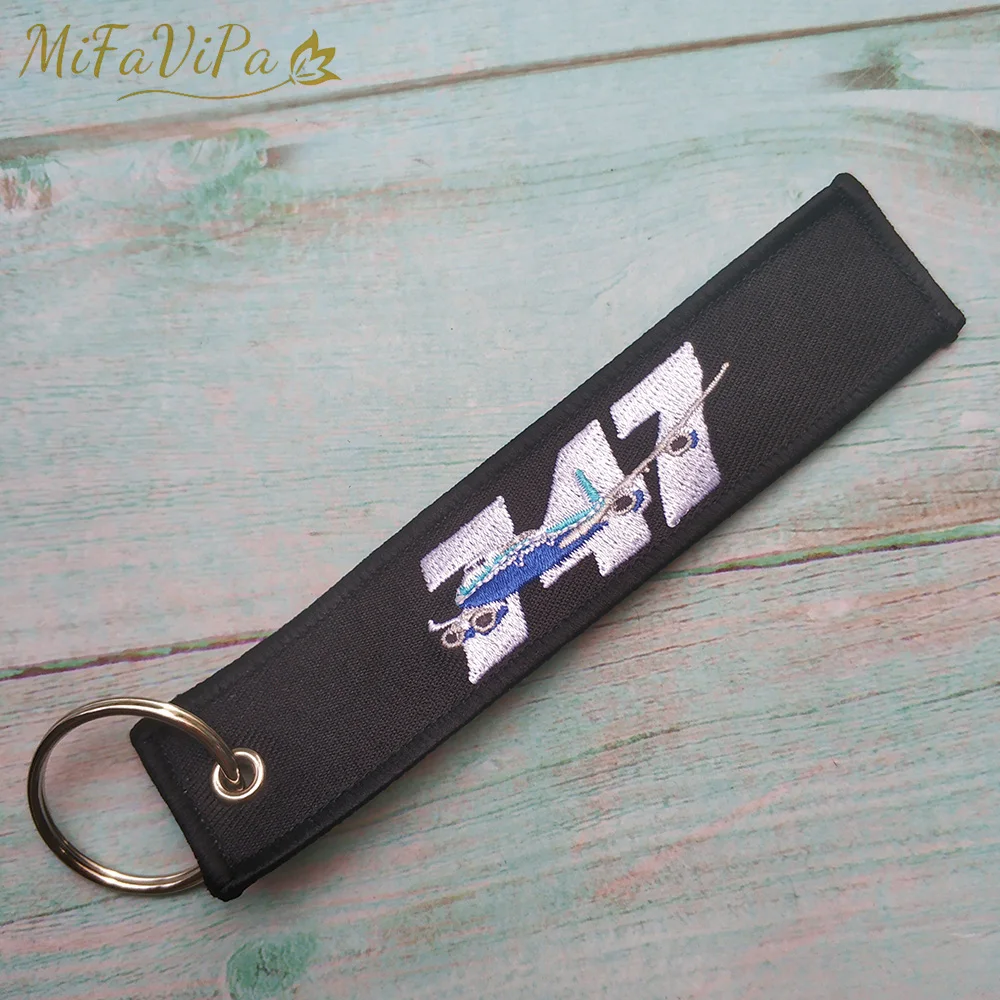 MiFaViPa Boeing 787 747 Gold Keychain Fashion Trinket Strap Embroidery Aviation AIRBUS A350 Key Chain for Men Gift Luggage Tag | Украшения