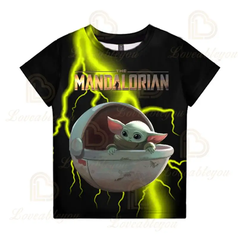 Футболки с изображением малыша Йоды из мультфильма мандалор | Мужская одежда