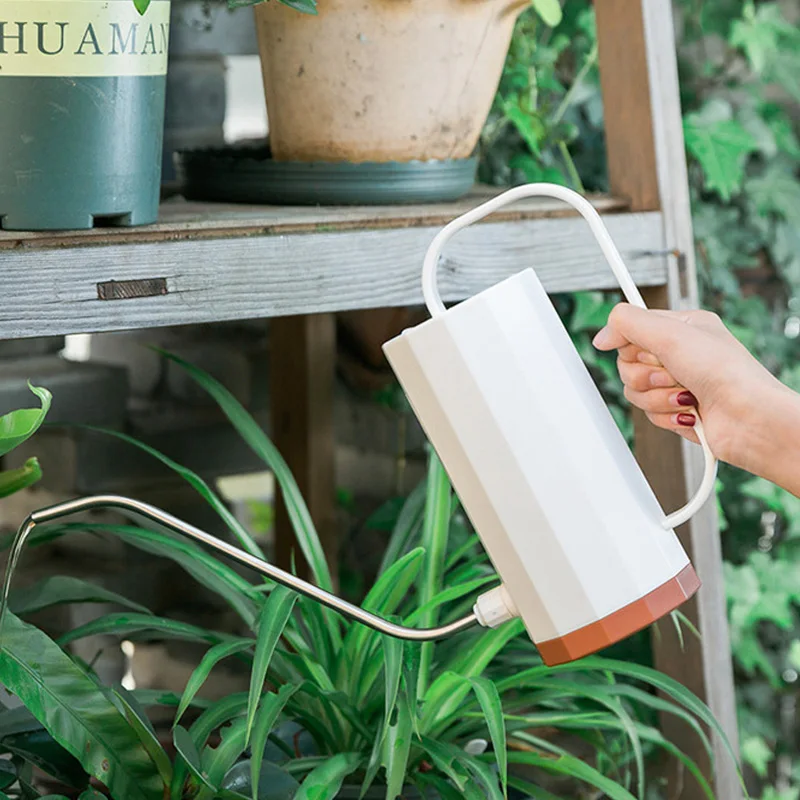 

1200Ml Pp Long Mouth Water Can Nordic Succulents Stainless Steel Plant Handle Pot Bottle Plant Watering Gardening Tool