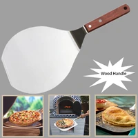 non stick pastry stainless steel kitchen lifter round spatula pizza peel paddle hanging hole baking tool cake shovel chef