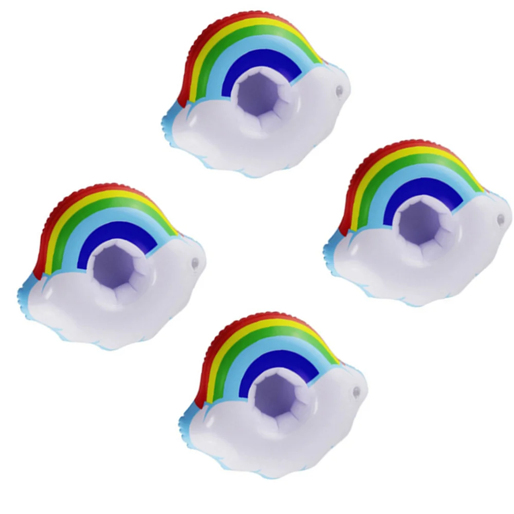 

4pcs Inflatable Drink Floats Drink Holders Cup Coasters Swimming Drink Holder