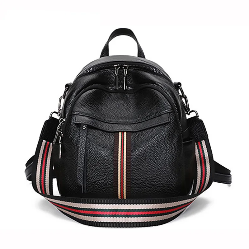 Много Карманов женский рюкзак из натуральной кожи 100% натуральная воловья кожа