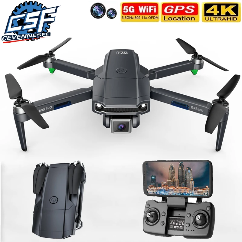 

Дрон складной L800Pro с GPS, двойная камера 4K HD, Wi-Fi, FPV
