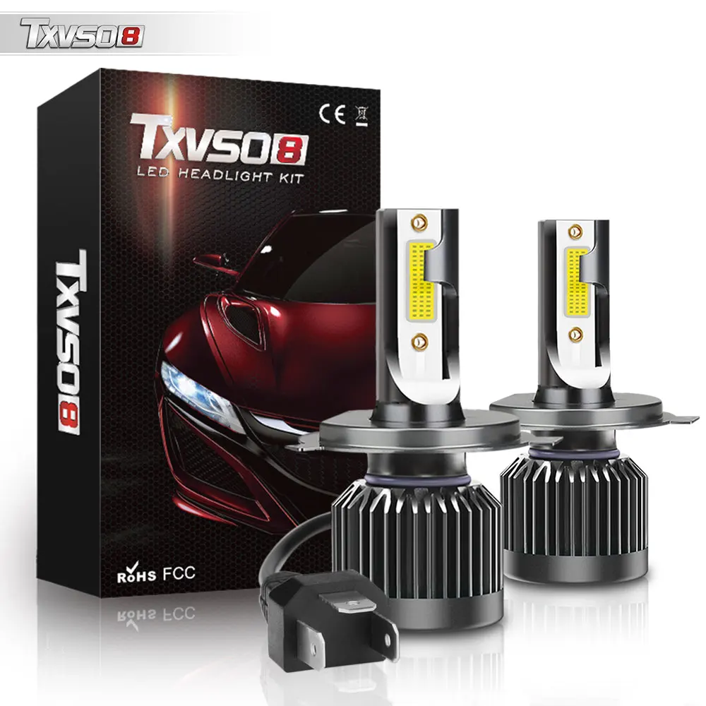 TXVSO8 мини H4 светодиодные лампы 12V 110 Вт Автомобильные фары 6000K 20000LM Универсальный