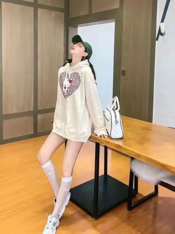 

2021 autumn new women love heart hooded Sweatshirts female Hoodies Shirts tops