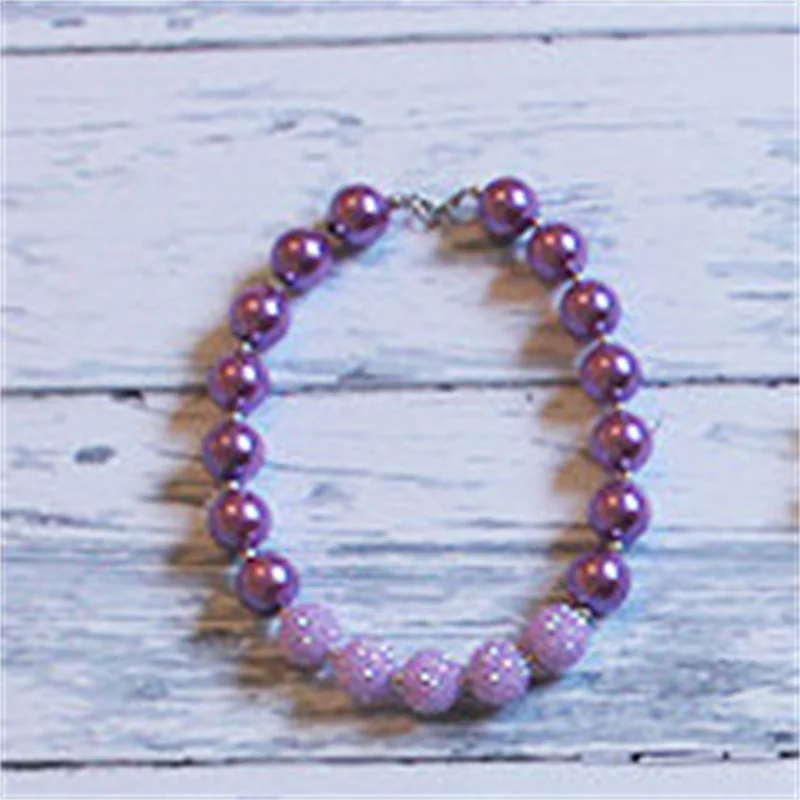 

wholesale 5PCS Purple kid chunky necklace bubble gum chunky beads baby girls Jewelry new Acrylic Toddler Necklaces