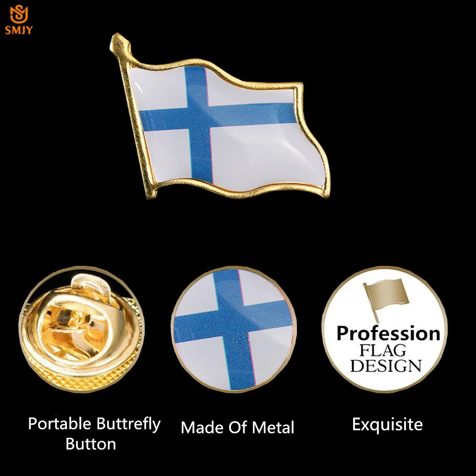 Финская брошь в виде флага Национальная эмблема специальная булавка для костюма
