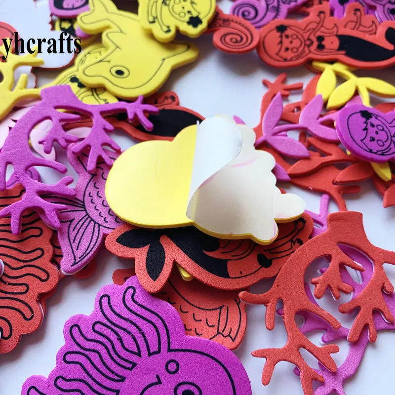 50PCS(1bag)/LOT.Mermaid sea world ocean animal foam stickers Summer crafts.Early educational DIY.kindergarten craft.OEM whole | Игрушки и