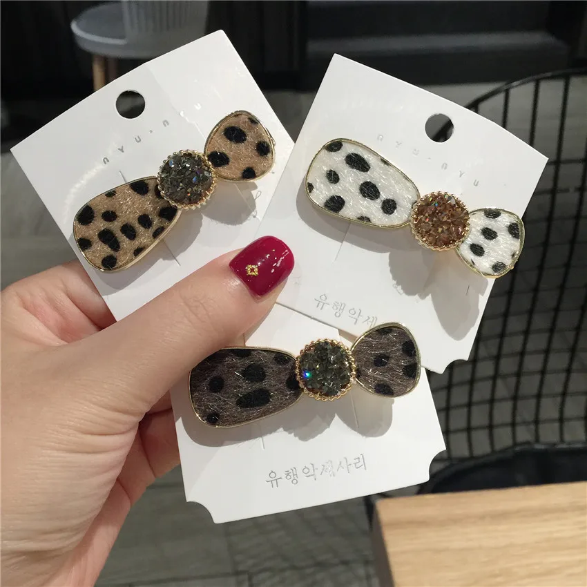 

Women Shinning Crystal Leopard Print Hairpins Ladies Lovely Hair Clips Girls BB Clips Barrettes Girl Hair Accessories Gift