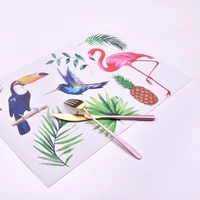 pvc cartoon flamingo non slip insulation placemat coaster for table dinner table mats cotton linen pads home decor