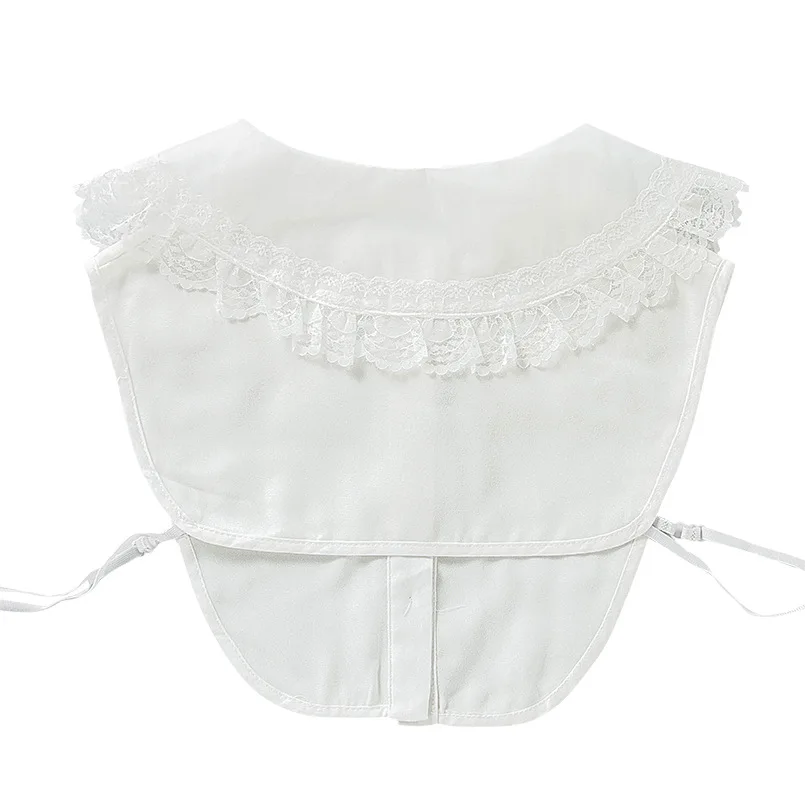 

Women Lace Cotton Fake Collar Detachable Collar Vintage Shirt Collar Blouse Top Ladies Big Mesh False Blouse Collar Half Shirt