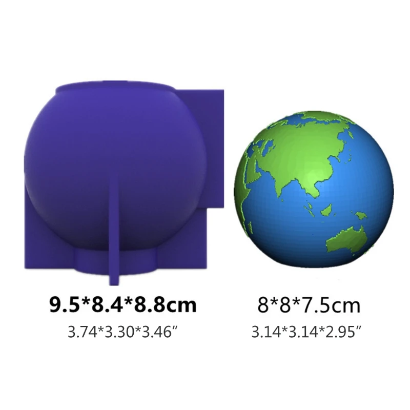 

3D Globe Epoxy Resin Mold Candle Plaster Silicone Mould DIY Crafts Desktop Ornaments Casting Tool