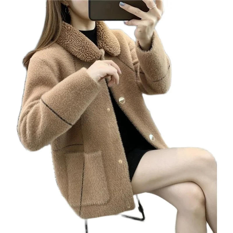 NEW Top Selling Product Youth Clothing Fur Outwear Women Shaggy Coat Autumn / Winter Imitate Mink Sashmere Tops High Quality 410