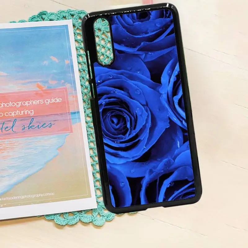 

Blue rose art pattern luxury design Phone Case shell PC for iPhone 11 12 pro XS MAX 8 7 6 6S Plus X 5S SE 2020 XR