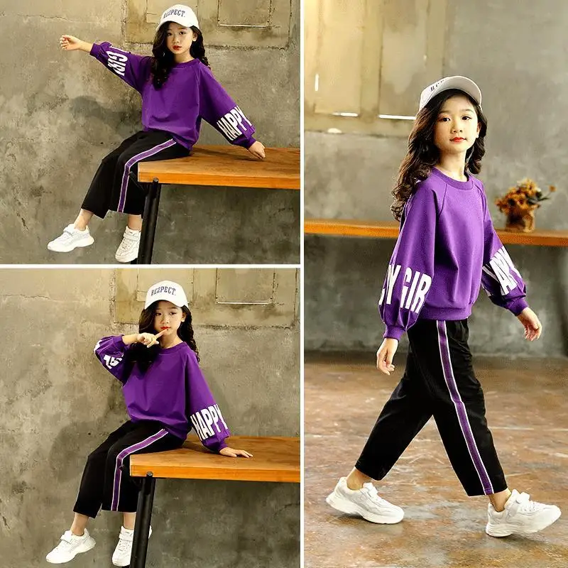 Детские Осенние костюмы 2019 Новые Стильные комплекты спортивной одежды для