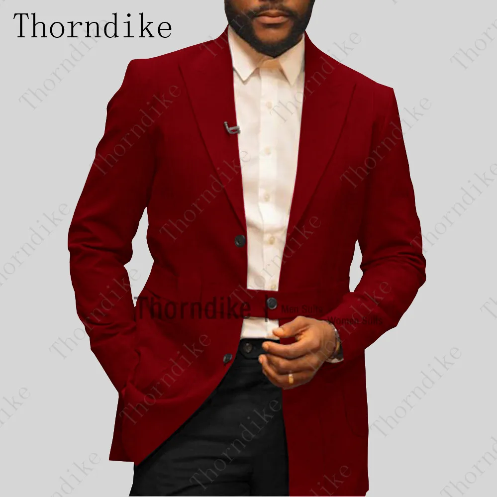 Thorndike/Повседневные темно красные мужские смокинги для нежных мужчин на заказ