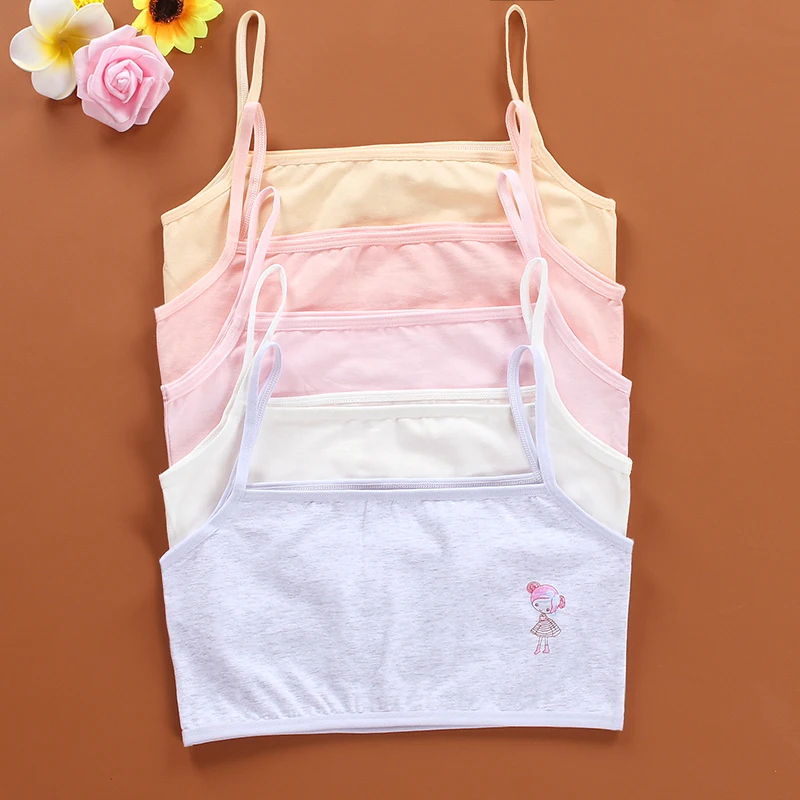 

Combed Cotton Puberty Training Girls Bra Puberty Sport Young Kids Tops Girls Students Underwear Bras Children for 8-16 Years Old