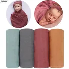 Быстросохнущие бамбуковые хлопковые одеяла детская муслиновая пеленальная накидка однотонная безопасная детская банное полотенце для новорожденного ткань 120х120см