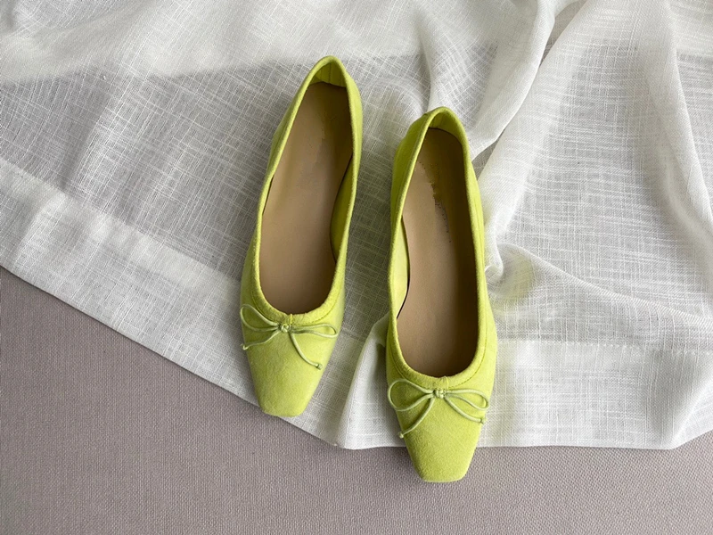 

Jenny&Dave summer shoes women flat shoes ins fashion blogger retro square toe bow soft slip-on loafers women shoes woman women