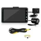 1080P двойная Широкий формат Водонепроницаемый объектив Видео вождения Регистраторы с 4 ''сенсорный Экран картой памяти на 32 ГБ мотоцикл петля Запись Камера