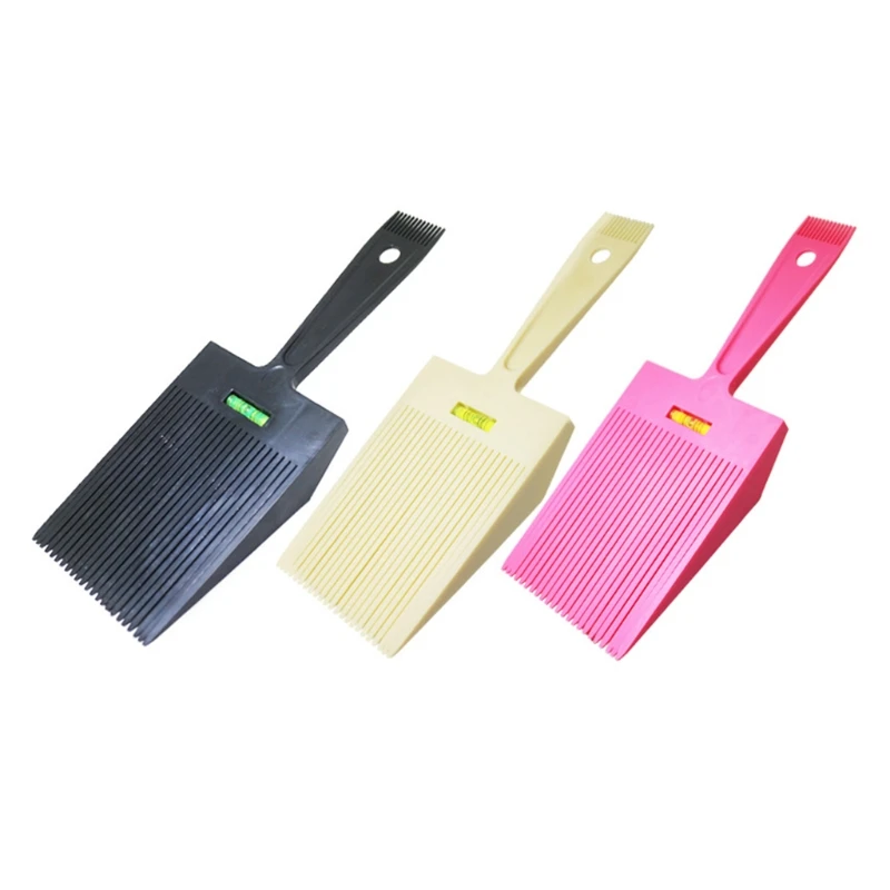 

X7JA Flat Hair Combs with Liquid Balance Ruler Men Haircut DIY Hair Styling Comb Beauty Hairdressing Tools