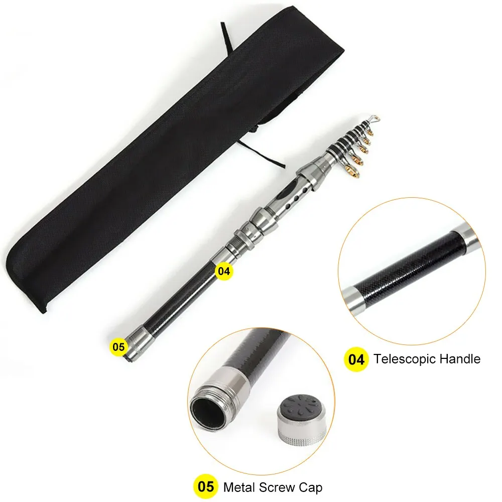 Мини-удочка из углеродного волокна телескопическая удочка 1 5-2 4 м морская для