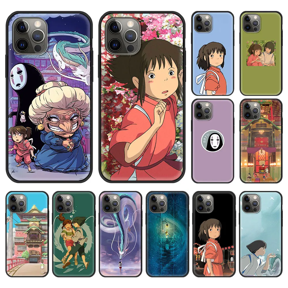 

Japan Anime chihiro Spirited Away for iPhone 13 11 12 Pro Max Case 7 8 Plus SE2020 X XR XS Max Luxury Silicone Cover Phone Cases