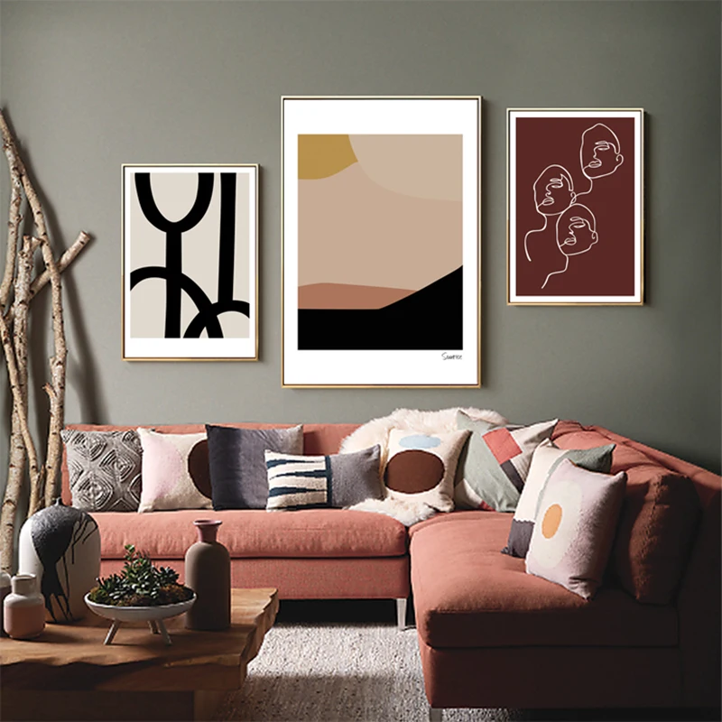 

Abstract Minimalist Line Figure Canvas Painting Wall Art Picture Modern Abstract Artwork Poster and Print Home Living Room Decor