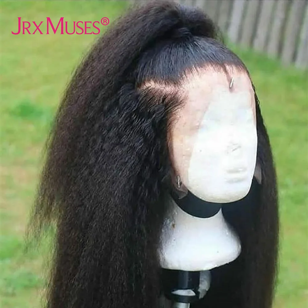 Прямые Парики Yaki из человеческих волос естественный цвет без клея бразильские