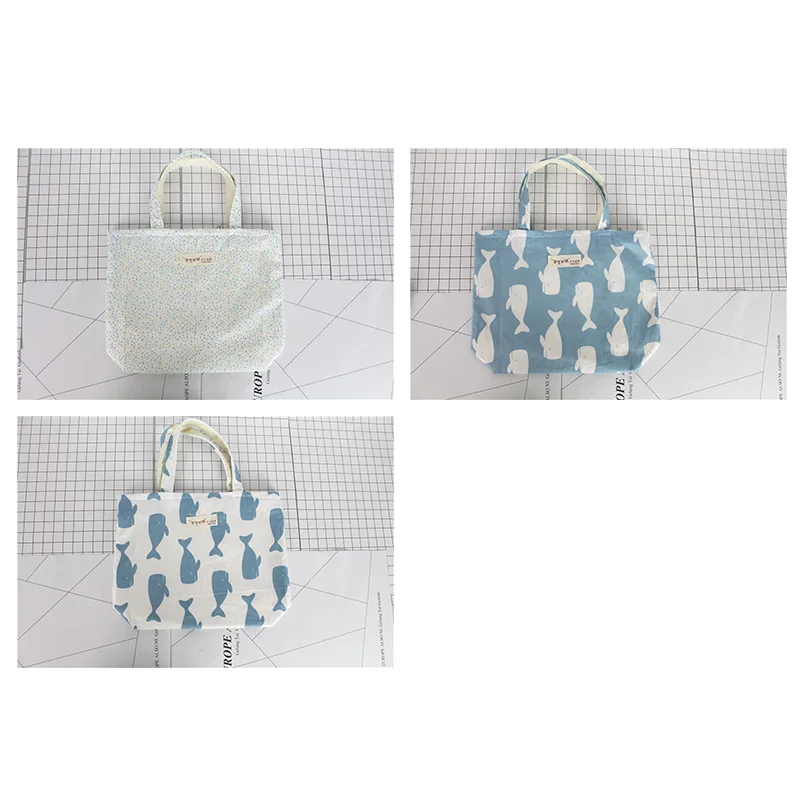 

Cotton Totes Purses and Handbags for Women 2021 Fashion Girls Female Shopper Casual New Hot Cute Whale Print zipper Shopping Bag